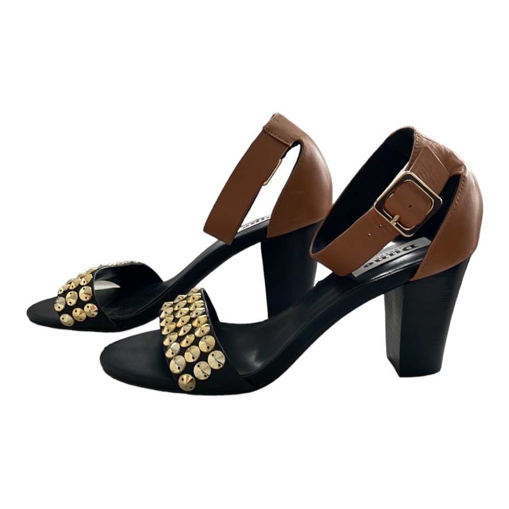 Dune London Leather Embellished Heeled Sandal
